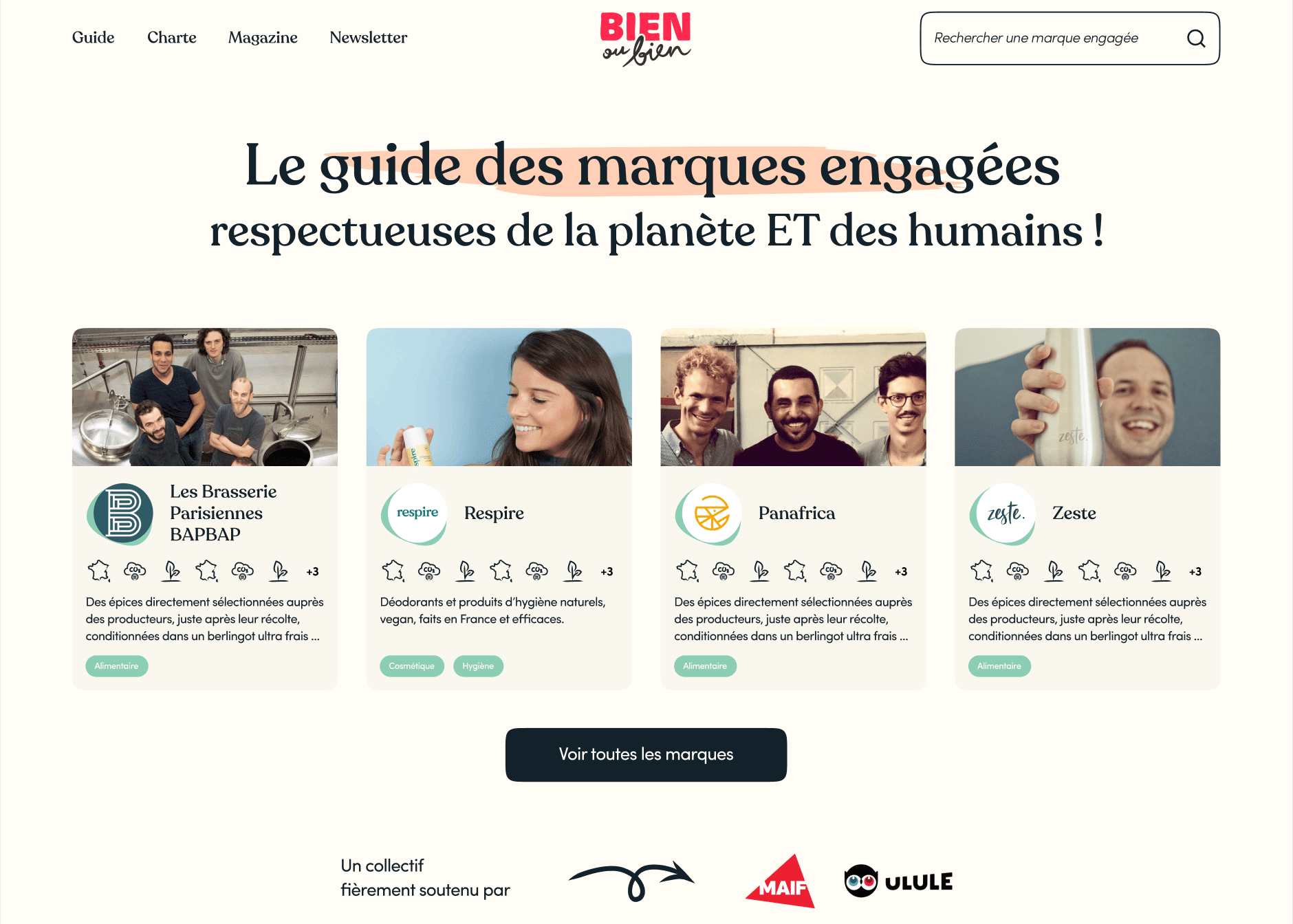 Bien ou Bien - Page d'accueil