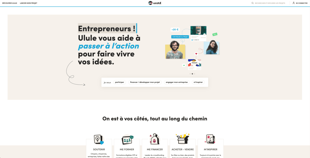 Ulule - Page d'accueil
